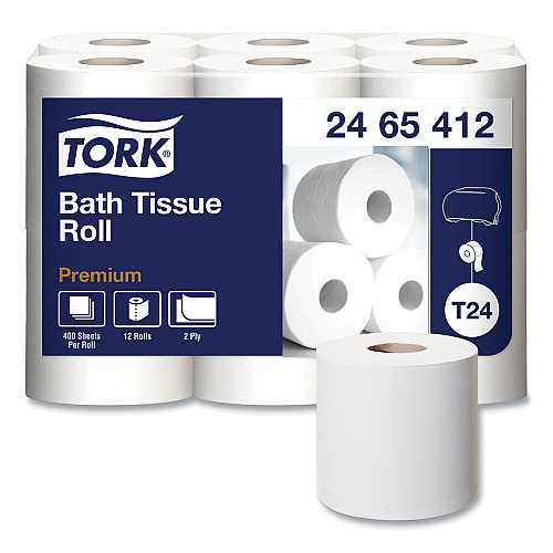 Tork&reg; Premium Poly-Pack Toilet Paper, 2-Ply, 400 Sheets, 48 Rolls (2465412)