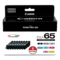 Canon 4215C007 (CLI-65) Ink, Black/Cyan/Gray/Light Gray/Magenta/Photo Cyan/Photo Magenta/Yellow, 8/Pack