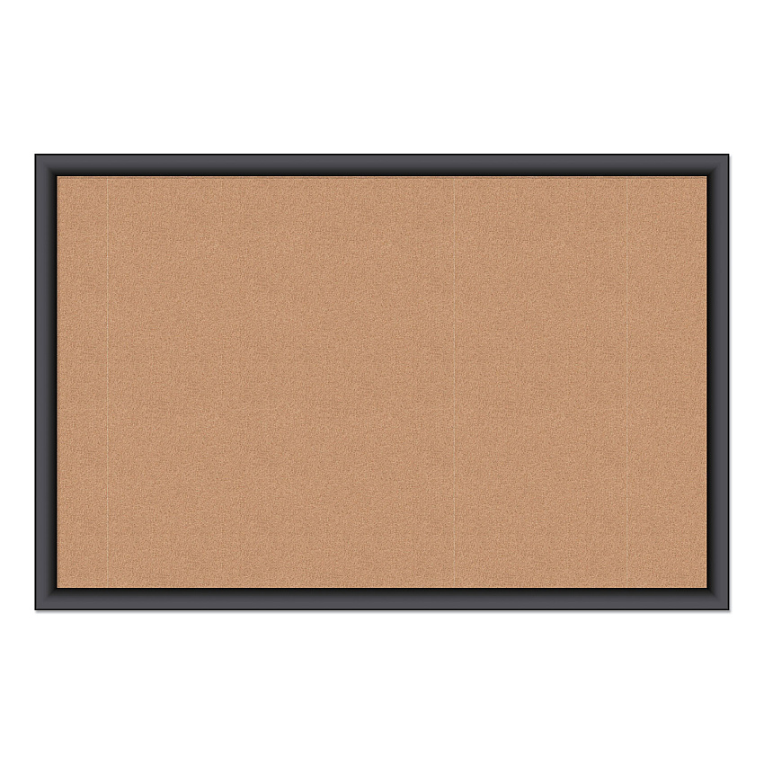 U Brands Cork Bulletin Board, 35 x 23, Tan Surface, Black Frame (301U0001)
