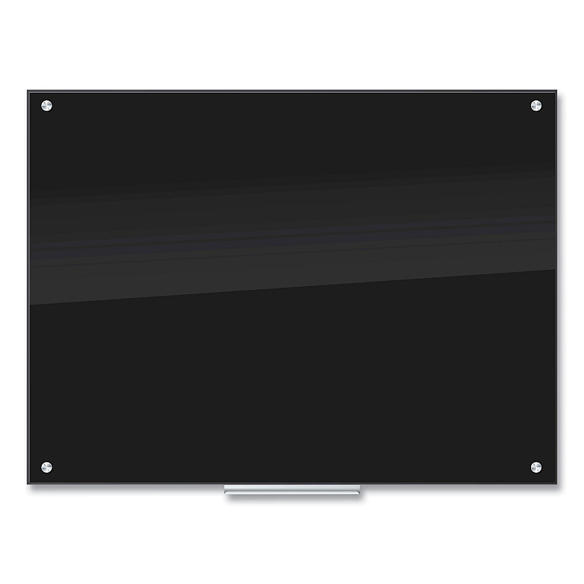 U Brands Glass Dry Erase Board, 47 x 35, Black Surface (171U0001)