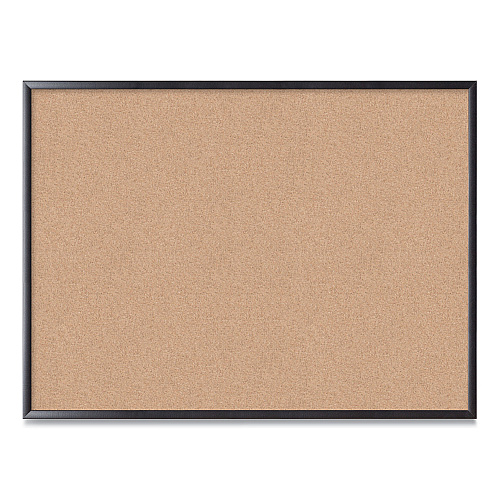 U Brands Cork Bulletin Board, 47 x 35, Tan Surface, Black Frame (2876U0001)