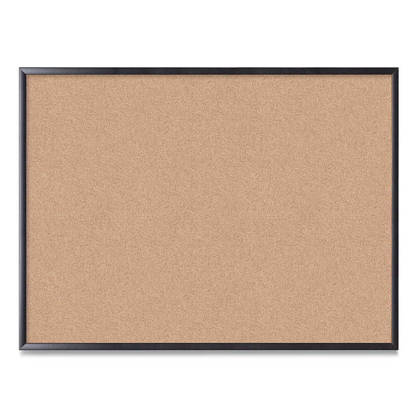 U Brands Cork Bulletin Board, 47 x 35, Tan Surface, Black Frame (2876U0001)