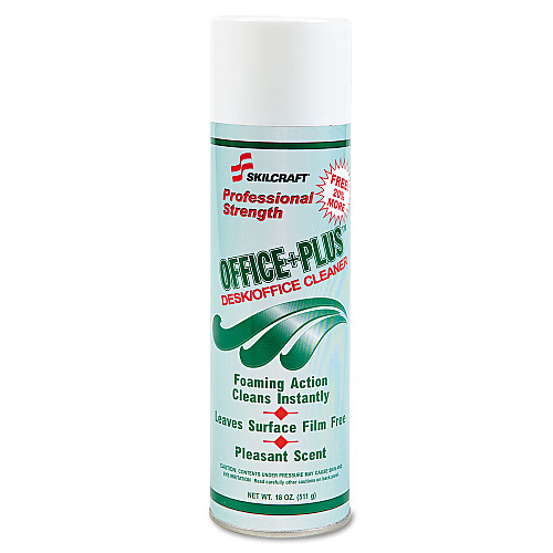 AbilityOne 7930015128969, SKILCRAFT Office Plus Desk/Office Cleaner, 18 oz Aerosol Spray, 12/Box