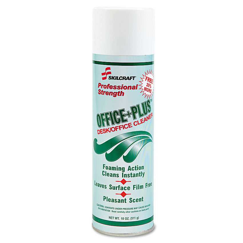 AbilityOne 7930015128969, SKILCRAFT Office Plus Desk/Office Cleaner, 18 oz Aerosol Spray, 12/Box