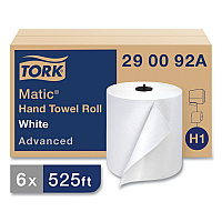 Tork&reg; Advanced Hardwound Roll Paper Towels, White, 525-ft, 6 Rolls (290092A)