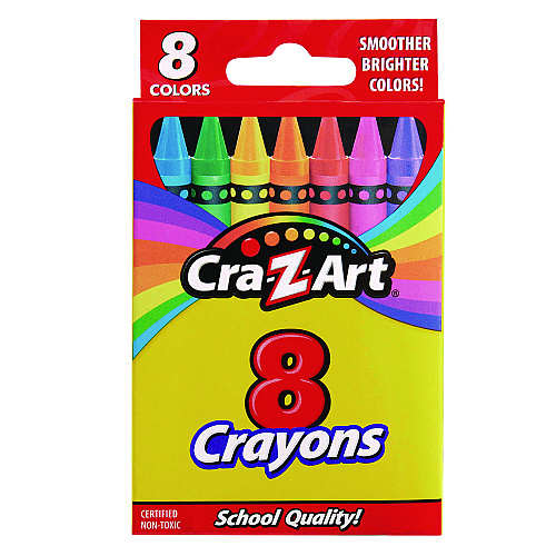Cra-Z-Art Crayons, 8 Assorted Colors, 8/Pack (1021248)