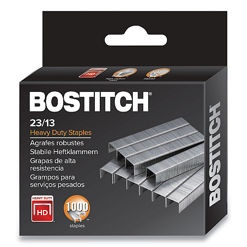 Bostitch Premium Heavy-Duty Staples, 0.5" Leg, 0.5" Crown, Steel, 1,000/Box (1913)