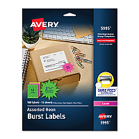 Avery High-Visibility ID Labels, Laser Printers, 2.25