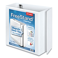 Cardinal FreeStand Easy Open Locking Slant-D Ring Binder, 3 Rings, 5" Capacity, 11 x 8.5, White (43150)