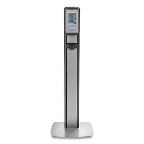 Messenger Cs8 Silver Panel Floor Stand With Dispenser, 1,200 Ml, 15.13 X 16.62 X 52.68, Graphite/silver