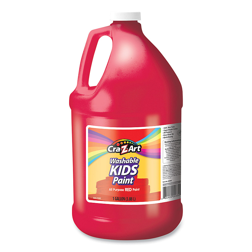 Cra-Z-Art Washable Kids Paint, Red, 1 gal Bottle (760052)