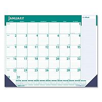 House of Doolittle Express Track Monthly Desk Pad Calendar, 22 x 17, White/Teal Sheets, Teal Binding, 13-Month: Jan 2026 to Jan 2027 (148)