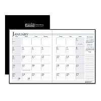 House of Doolittle Recycled Ruled 14-Month Planner with Leatherette Cover, 10 x 7, Black Cover, 14-Month: Dec 2025 to Jan 2027 (260602)