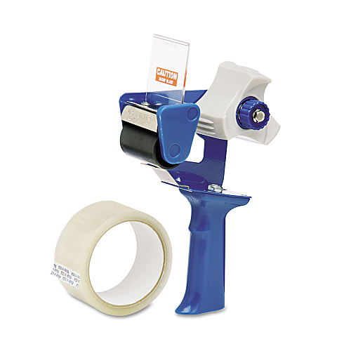 AbilityOne 7520015664139, SKILCRAFT Retractable Blade Tape Dispenser with One Roll of Tape, 3" Core, For Rolls Up to 2" x 30 yds, Blue