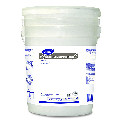 Diversey Suma Select A7 Rinse Aid, Warewashing, Unscented, 5 gal Pail (957273100)
