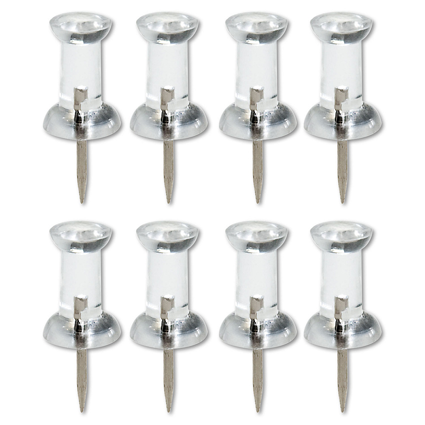 AbilityOne 7510009400935, SKILCRAFT Push Pins, Plastic, Clear, 0.38", 100/Box