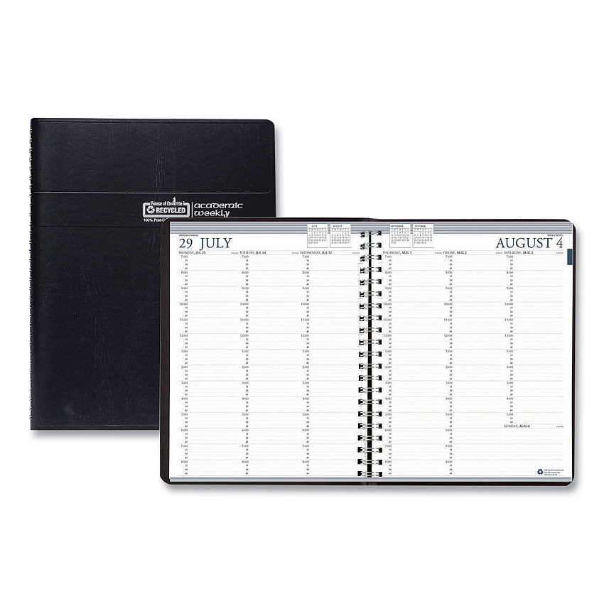 House of Doolittle Academic Year Recycled Professional Weekly Planner, 11 x 8.5, Black Wirebound Soft Cover, 12-Month (Aug to July): 2025-2026 (257202)