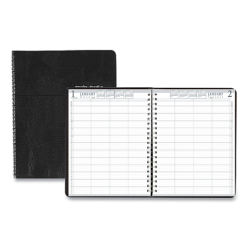 House of Doolittle Four-Person Group Practice Daily Appointment Book, 11 x 8.5, Black Cover, 12-Month (Jan to Dec): 2026 (28202)