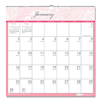 House of Doolittle Recycled Monthly Wall Calendar, Breast Cancer Awareness Artwork, 12 x 12, White/Pink/Gray Sheets, 12-Month (Jan-Dec): 2026 (3671)