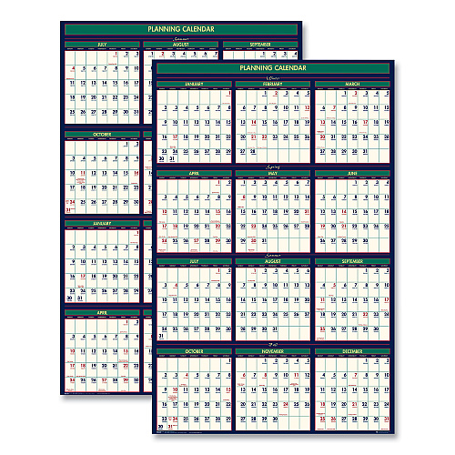 House of Doolittle Four Seasons Business/Academic Recycled Wall Calendar, 24 x 37, 12-Month (July-June): 2025-2026, 12-Month (Jan to Dec): 2026 (390)