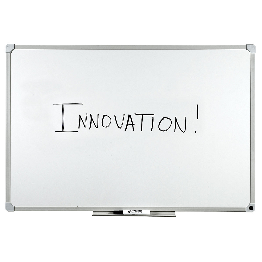 AbilityOne 7110015550294, SKILCRAFT Magnetic Porcelain Marker Board, 24 x 36, White Surface, Aluminum/Black Plastic Frame