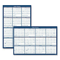 House of Doolittle Recycled Yearly Reversible Wall Calendar Non-Laminated, 24 x 37, White/Blue Sheets, 12-Month (Jan to Dec): 2026 (3990)