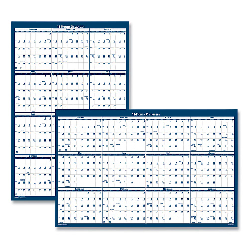House of Doolittle Recycled Yearly Reversible Wall Calendar Non-Laminated, 24 x 37, White/Blue Sheets, 12-Month (Jan to Dec): 2026 (3990)