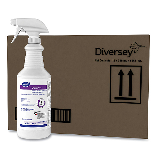 Diversey Oxivir 1 RTU Disinfectant Cleaner, 32 oz Spray Bottle, 12/Carton (100850916)