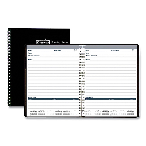 House of Doolittle Recycled Meeting Note Planner, 11 x 8.5, Black Cover, 12-Month (Jan to Dec): 2026 (583992)