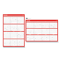 Universal Erasable Wall Calendar, 24 x 36, White/Red Sheets, 12-Month (Jan to Dec): 2026 (71004)