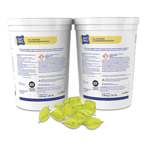 Easy Paks All-Purpose Cleaner/Deodorizer, 90 .5 oz Packets/Tub, 2 Tubs/Carton (990651)