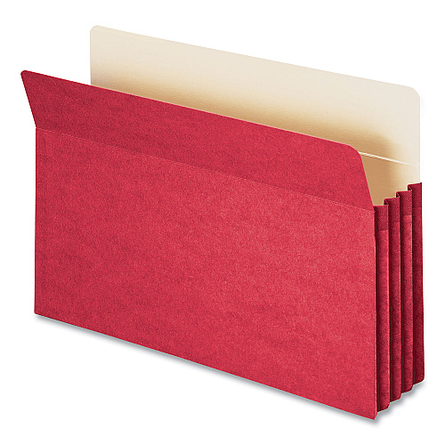 Smead Colored File Pockets, 3.5" Expansion, Legal Size, Red (74231)