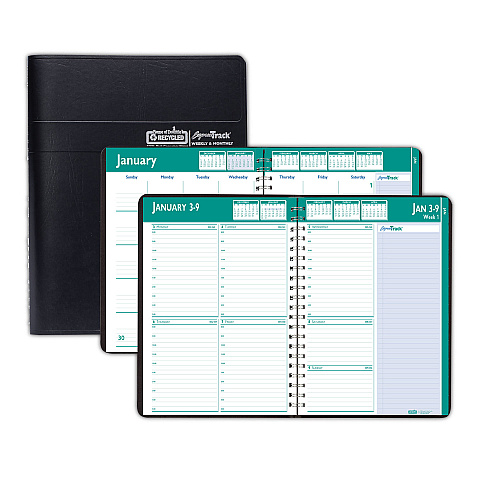 House of Doolittle Express Track Recycled Weekly Appointment Book/Monthly Planner, 11 x 8.5, Black Cover, 13-Month: Jan 2026 to Jan 2027 (29602)