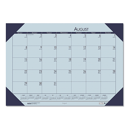 House of Doolittle EcoTones Recycled Academic Desk Pad Calendar, 18.5 x 13, Orchid Sheets, Cordovan Corners, 12-Month (Aug to July): 2025-2026 (012573)