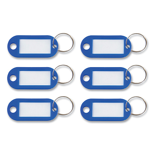 Advantus Key Tags Label Window, 0.88 x 0.19 x 2, Dark Blue, 6/Pack (KEY98019)