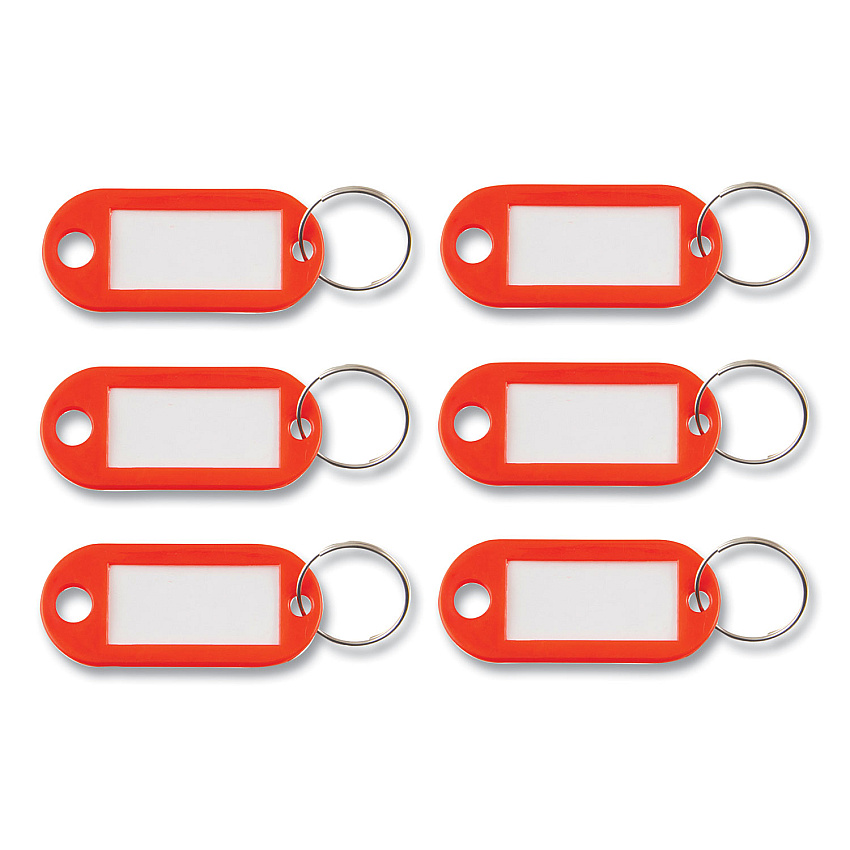 Advantus Key Tags Label Window, 0.88 x 0.19 x 2, Red, 6/Pack (KEY98018)