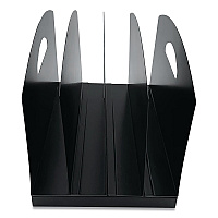 Huron Steel Vertical File Organizer, Flat, 4 Sections, Letter Size Files, 7.25 x 12 x 7.25, Black (HASZ0169)