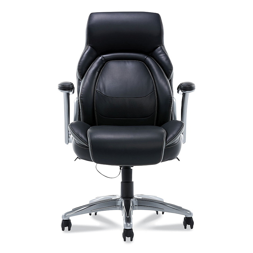 Dormeo Bonded Manager Chair, Supports up to 275.6 lbs, Black Seat/Black Back, Silver Base (24432652)