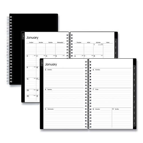 Blue Sky Enterprise Weekly/Monthly Planner, 8 x 5, Black Cover, 12-Month (Jan to Dec): 2026 (111291)