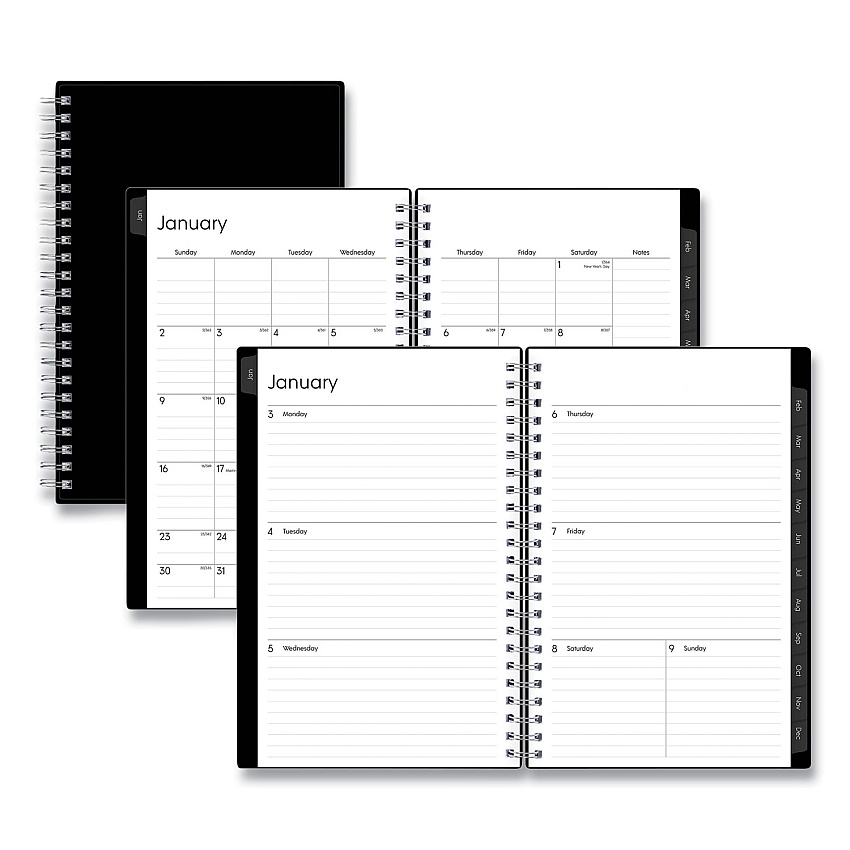 Blue Sky Enterprise Weekly/Monthly Planner, 8 x 5, Black Cover, 12-Month (Jan to Dec): 2026 (111291)
