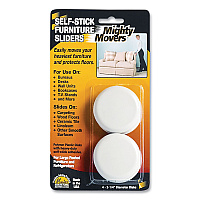 Master Caster Mighty Movers Self-Stick Furniture Sliders, Round, 2.25