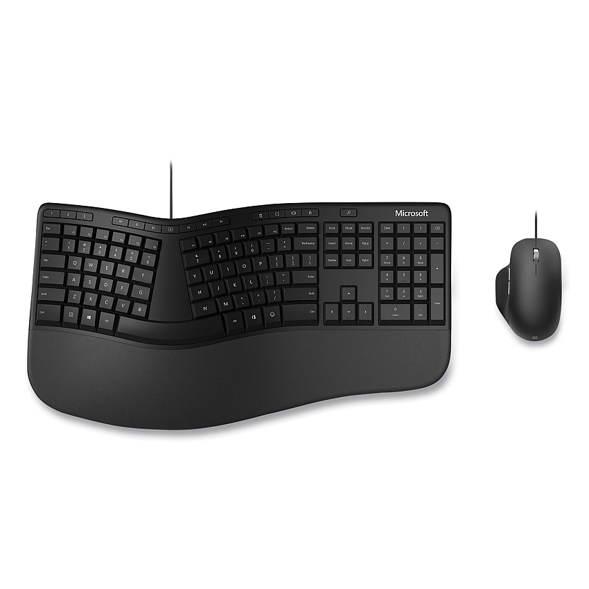 Microsoft Ergonomic Desktop Keyboard and Mouse Combo, Black (RJU00001)