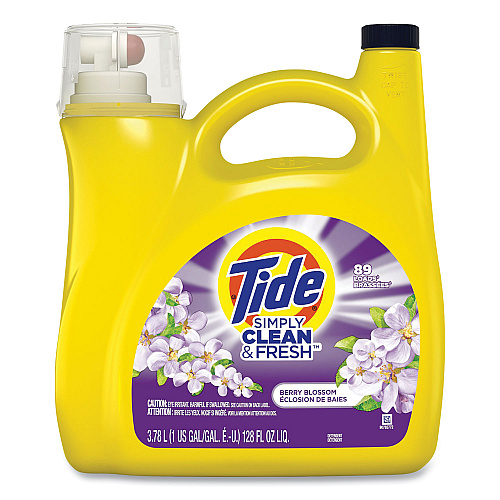 Tide Simply Clean and Fresh Laundry Detergent, Berry Blossom, 89 Loads, 128 oz Pump Bottle (58710)
