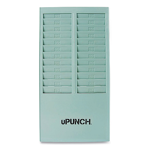 uPunch Time Card Rack, 24 Pockets, Gray (HNTCR24)