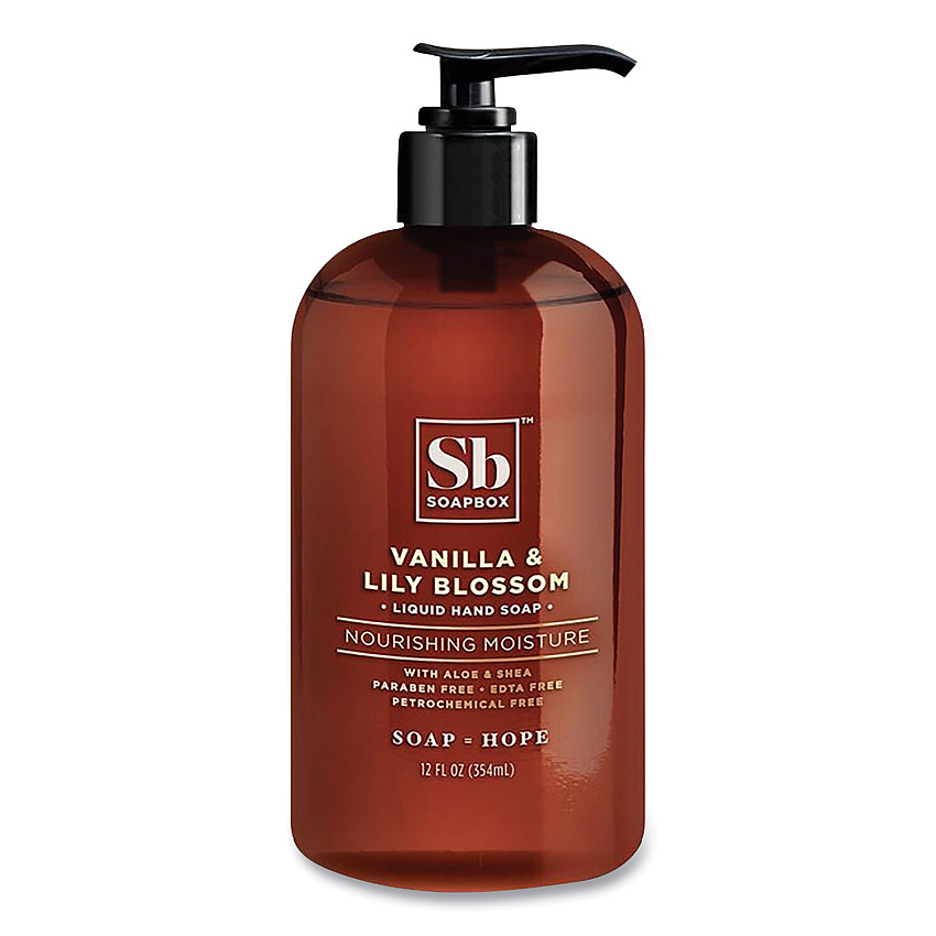 Soapbox Hand Soap, Vanilla and Lily Blossom Scent, 12 oz, 12/Carton (00679CT)