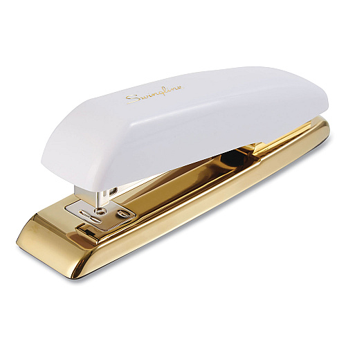 Swingline Durable Desktop Stapler, 20-Sheet Capacity, White/Gold (2724581)