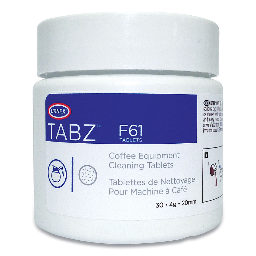 Urnex Tabz Coffee Equipment Cleaning Tablets, 0.14 oz Tablet, 30 Tablets/Jar (60031)