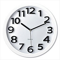 Victory Light Wall Clock with Raised Numerals and Silent Sweep Dial, 13' Overall Diameter, White Case, White Face, 1 AA (sold separately) (TC62127W)