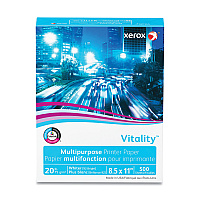Xerox Vitality Multipurpose Print Paper, 92 Bright, 20 lb Bond Weight, 8.5 x 11, White, 500 Sheets/Ream (3R02047PY)