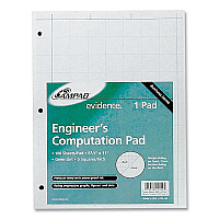 Ampad Evidence Engineer's Computation Pad, Cross-Section Quadrille Rule (5 sq/in, 1 sq/in), 100 Green-Tint 8.5 x 11 Sheets (22142)